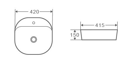 Раковина накладная Grossman GR-3028 (420х415х150)
